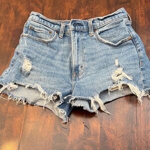 Abercrombie & Fitch Frayed Blue Jean Shorts